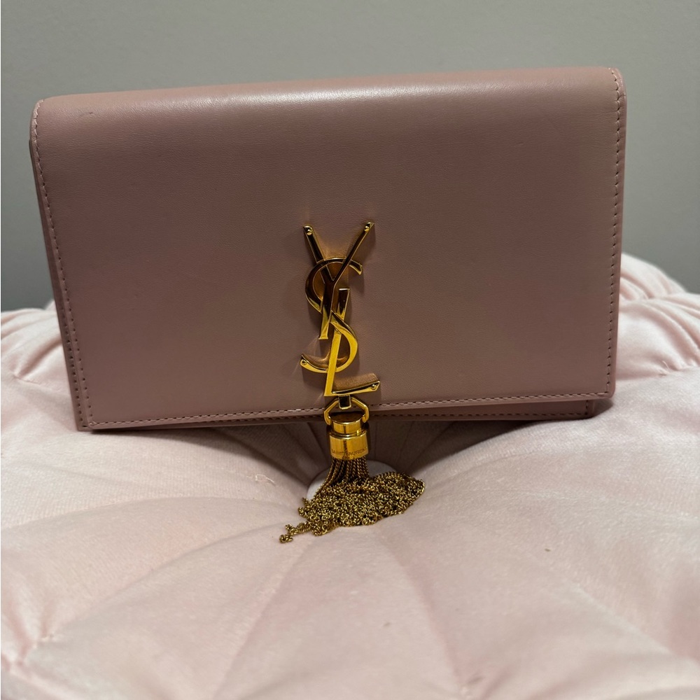 Yves Saint Laurent Blush Clutch with Gold Accent - Picture 3 of 7